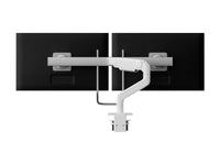 Humanscale M82HBHGC M8 Pro Dual Monitor Arm, Crossbar, with Handle, Angled/Dynamic Links, Grey 100x100mm VESA, White with White Trim