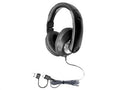HamiltonBuhl ST1BKUC-10 Smart-Trek Deluxe Stereo Headphone with USB-C Plug, USB-A Dongle and Black, Silver Accents - 10 pack