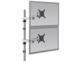 HAT Design Works 9114-D-28-124 Dual Tier Foldable LCD Monitor Arm w/28 Pole, Silver