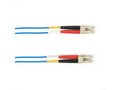 Black Box FOCMR10-003M-LCLC-BL OM3 50/125 Multimode Fiber Optic Patch Cable - OFNR PVC, LC to LC, Blue, 3-m (9.8-ft.), GSA, TAA/