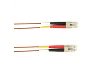 Black Box FOCMR10-005M-LCLC-BR OM3 50/125 Multimode Fiber Optic Patch Cable - OFNR PVC, LC to LC, Brown, 5-m (16.4-ft.), GSA, TAA/