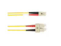 Black Box FOCMR50-002M-SCLC-YL OM2 50/125 Multimode Fiber Optic Patch Cable - OFNR PVC, SC to LC, Yellow, 2-m (6.5-ft.), GSA, TAA/