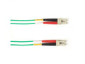 Black Box FOCMR50-005M-LCLC-GN OM2 50/125 Multimode Fiber Optic Patch Cable - OFNR PVC, LC to LC, Green, 5-m (16.4-ft.), GSA, TAA/