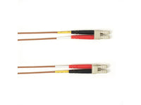 Black Box FOCMR62-002M-LCLC-BR OM1 62.5/125 Multimode Fiber Optic Patch Cable - OFNR PVC, LC to LC, Brown, 2-m (6.5-ft.), GSA, TAA/