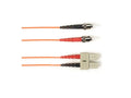 Black Box FOCMR62-015M-STSC-OR OM1 62.5/125 Multimode Fiber Optic Patch Cable - OFNR PVC, ST to SC, Orange, 15-m (49.2-ft.), GSA, TAA/