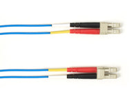 Black Box FOCMR62-030M-LCLC-BL OM1 62.5/125 Multimode Fiber Optic Patch Cable - OFNR PVC, LC to LC, Blue, 30-m (98.4-ft.), GSA, TAA/