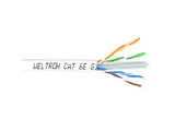 Weltron T2404L6-WH 1000FT WHITE CAT6 SOLID CABLE UTP CMR