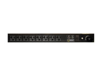 Vertiv 12851 Basic, Surge, 20A, 120V, Horizontal/Vertical, (8) NEMA 5-20R, breakered, 10 ft power cord with L5-20P, Black Powder Coat