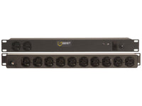 Vertiv 29050 Basic, Standard, 15A, 120V, Horizontal, (12) NEMA 5-15R, breakered, 10 ft power cord with 5-15P, Black Powder Coat