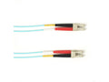 Black Box FOLZHM4-005M-LCLC-AQ OM4 50/125 Multimode Fiber Optic Patch Cable - LSZH, LC to LC, Aqua, 5-m (16.4-ft.), GSA, TAA/
