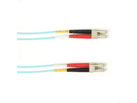Black Box FOLZHM4-002M-LCLC-AQ OM4 50/125 Multimode Fiber Optic Patch Cable - LSZH, LC to LC, Aqua, 2-m (6.5-ft.), GSA, TAA/