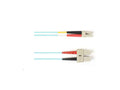 Black Box FOCMP10-015M-SCLC-AQ OM3 50/125 Multimode Fiber Optic Patch Cable - OFNP Plenum, SC to LC, Aqua, 15-m (49.2-ft.), GSA, TAA/