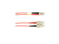 Black Box FOCMR10-003M-SCLC-RD OM3 50/125 Multimode Fiber Optic Patch Cable - OFNR PVC, SC to LC, Red, 3-m (9.8-ft.), GSA, TAA/