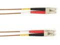 Black Box FOLZH10-003M-LCLC-BR OM3 50/125 Multimode Fiber Optic Patch Cable - LSZH, LC to LC, Brown, 3-m (9.8-ft.), GSA, TAA/