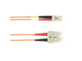 Black Box FOLZHSM-001M-SCLC-OR OS2 9/125 Singlemode Fiber Optic Patch Cable - LSZH, SC to LC, Orange, 1-m (3.2-ft.), GSA, TAA/