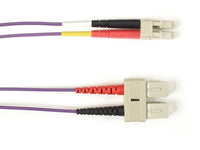 Black Box FOCMRM4-002M-SCLC-VT OM4 50/125 Multimode Fiber Optic Patch Cable - OFNR PVC, SC to LC, Purple, 2-m (6.5-ft.), GSA, TAA/