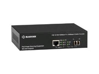 Black Box LPS500A-MM-LC-R3 Gigabit Ethernet (1000-Mbps) PoE Media Converter - 10/100/1000-Mbps Copper to 1000-Mbps Multimode Fiber, 850nm, 550m, LC