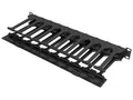 Vertiv VRA1023 1U x 6IN Deep Horizontal Cable Manager, Single-Sided with Cover (Qty. 1) - 19IN Horizontal Cable Manager with cover.