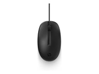 HP 265D9AA 128 Laser Wired Mouse - Mouse - Laser - 1200 dpi - Buttons Qty: 3 - Wired - USB-A - Black - One-year limited