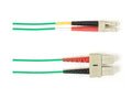 Black Box FOLZHM4-002M-SCLC-GN OM4 50/125 Multimode Fiber Optic Patch Cable, LSZH, SC to LC, Green, 2 m