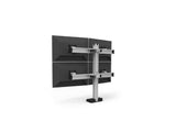HAT Design Works BILD-2/2-CM-124 Bild 2 Over 2 Monitor Mount, Silver, holds 30 lbs per monitor, up to 24IN screen