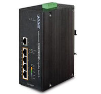PLANET IGS-504HPT IP30 Industrial 4-Port 10/100/1000T 802.3at PoE+ + 1-Port 10/100/1000T Unmanaged Switch