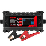 15 AMP Automatic Smart Lithium and AGM Car Battery Charger & Maintainer - front view | Silarius