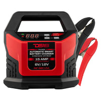15 AMP Automatic Smart Lithium and AGM Battery Charger, Maintainer and Jump Booster - front view | Silarius