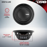 IXS Shallow-Mount 12' Fiber Glass Subwoofer 800 Watts Rms DVC 2-Ohm - detail view | Silarius