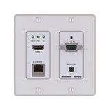 Kramer WP-20/US(W) US-D-Size WP-20 with 2-Gang DECORA Frame, Faceplate Set, Power Adapter and US Power Cord, White