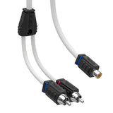 RCA Marine Grade Tinned 100% Copper OFC Y Connector 1 FEMALE to 2 MALE - WHITE - side view | Silarius