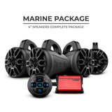 MP 4 x 4' Wakeboard Tower Speakers Package Amplifier And Bluetooth Audio Receiver 100 Watts Rms - front view | Silarius