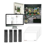 Honeywell NC-MPA4MPKT2 MAXPRO Access Control Kit with MPA4 4-Doors, Access Controller and Metal Enclosure, 2x OP30HONS OmniProx Mullion Proximity Card Reader and 20x OmniProx ISO Credential Cards