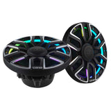 8" Marine Coaxial Speaker With Kevlar Cone, Bullet Tweeter, Neodymium Magnet, Digital LED Lights 200W 4-Ohm - side view | Silarius