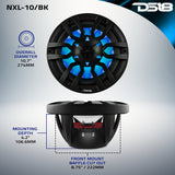 NXL 10' 2-Way Coaxial Marine Speaker with LED RGB Lights | 200W RMS 4-Ohm - detail view | Silarius
