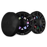 NXL 6.5' 2-Way Coaxial Marine Speaker with Bullet Tweeter and Digital Led Lights | 150W RMS 4-Ohm - front view | Silarius