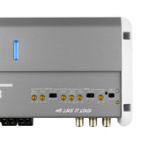 NXL 4-Channel Full-Range Class D IPX5 Marine Amplifier | 4 x 150W RMS @ 4-Ohm - side view | Silarius