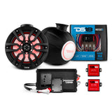 8' Compact Speaker Tower with Marine Amplifier, Installation Kit, and RGB LED Lights - Perfect Pa... - detail view | Silarius