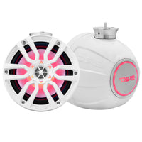 NXL 8' Pod 375W Speaker with Integrated RGB LED Lights (Pair) - Perfect for Jet Skis - front view | Silarius