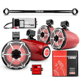 JK-TUBE 4x 8' Marine Towers Speakers with RGB LED Lights, 4-Channel Marine Amplifier and AMPKIT f... - detail view | Silarius