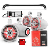 JL-TUBESOFT 4x 8' Marine Towers Speakers with RGB LED Lights, 4-Channel Marine Amplifier and AMPKIT... - rear view | Silarius
