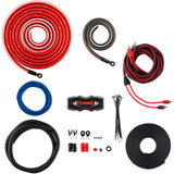 0-GA OFC 100% Copper Amplifier Installation Kit - RED - side view | Silarius