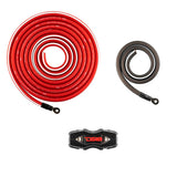 0-GA OFC 100% Copper Amplifier Installation Kit - RED - rear view | Silarius
