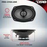 PRO 6x9' Neodymium Carbon Fiber Water resistant Cone Mid-Bass Loudspeaker 300 Watts Rms 4-Ohm - detail view | Silarius