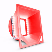 10' Loudspeaker Horn Diffuser Horn with RGB Lights - front view | Silarius