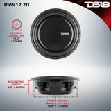 PS Shallow-Mount Water Resistant 12' Subwoofer | 600W RMS DVC 2-Ohm - detail view | Silarius