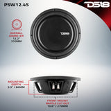 PS Shallow-Mount Water Resistant 10' Subwoofer | 500W RMS DVC 2-Ohm - detail view | Silarius