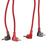 100% OFC Ultra Flex 2-Channel RCA with 90 Degree Ends, Dual Twist Wire, Red Braided Jacket - 20 ft - side view | Silarius