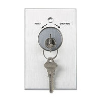 RCI 960 Tamper-Resistant Key Switch with LED, Reset/Override Marking, Momentary, Brushed Anodized Aluminum