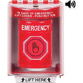 STI SS2087EM-EN Stopper Station Button with Universal Stopper Cover, Horn, Surface Mount, Weather Resistant Momentary, EMERGENCY Label, Red